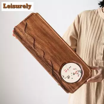 Абсорбирующий поднос Zen Walnut Dry Bubble, прямоугольный поднос для чая, стол для чая Kung Fu, цельный деревянный дренажный горшок, держатель подшипника
