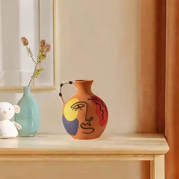 Abstract Art Vase Ceramic Flower Flowerpot for Dry Fresh Decorative Floral 15.7cmx18.5cm