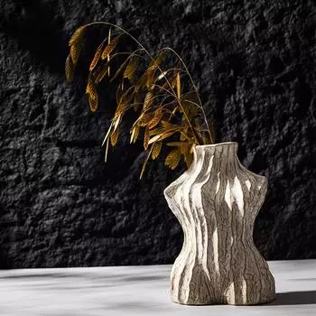 Abstract Body Vase Female Cute Bud Flowerpot Modern Chic Decoration Boho Accessories Living Room Bookshelf Desktop Decor белый