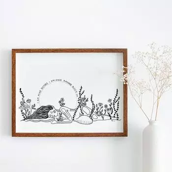 Abstract Divine Feminine Line Wall Art Canvas Painting Posters Botanical Witchy Prints Wall Pictures For Living Room Home Decor 21x30cm No Framed белый