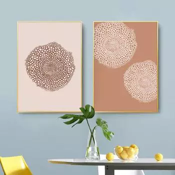 Abstract Geometric Boho Posters Mid Century Art Prints Terracotta Neutral Canvas Painting Modern Wall Picture Bedroom Home Decor 21x30cm No Framed