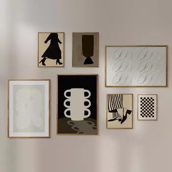 Abstract Geometric Shape Canvas Painting, High Heels Posters, Print Line Wall Art, Living Room Picture, Home Decor 21x30cm No Framed