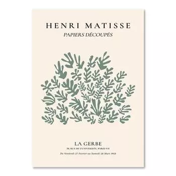 Abstract Green System Matisse Canvas Painting Flower Market Wall Art Vase Art Prints Vintage Living Room Bedroom Home Decoration 21cm30cm NoFrame