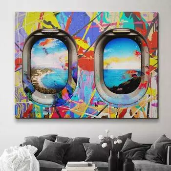 Abstract Landscape Poster and Prints Beach Ocean Canvas Painting Nordic Wall Pictures for Living Room Cuadros Home Decoration 20x30cm