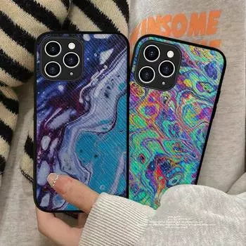Абстрактный жидкий чехол для телефона, жесткий кожаный чехол для iPhone 11, 12, 13 Mini Pro Max 8, 7 Plus SE 2020 X XR XS Coque iphone 7