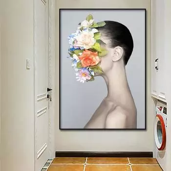 Абстрактный плакат «Раскрашенная леди» 1 шт. Современный домашний настенный декор Холст Картина Искусство HD Печать Картина на холсте для гостиной Без рамы 21*30cm No Frame