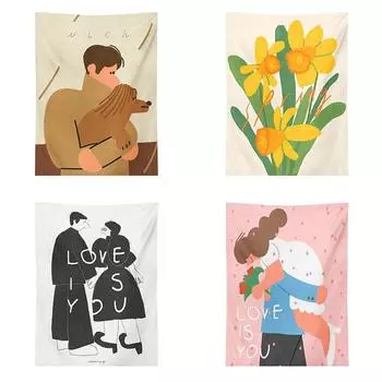 Abstract Style Character Background Hanging Cloth Home Wall Decoration Tapestry Office Living Room Tapestry 100x75cm