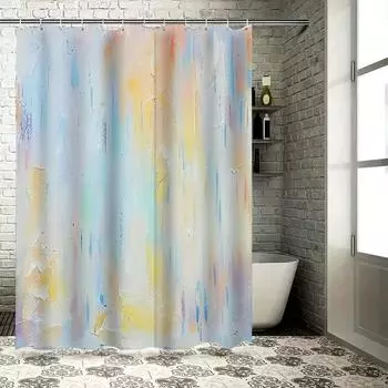 Abstract Watercolor Shower Curtain 3D Printed Waterproof Fabric for Bathroom Decor in Multiple Colors W90xH180cm