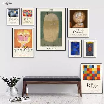 Абстракция Пауль Клее Выставка Винтаж Ретро Плакаты и Принты Скандинавская Живопись Настенное Искусство Гостиная Домашний Декор Эстетика 21x30cm No Framed