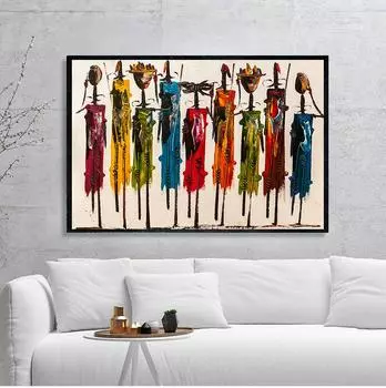 Абстрактная африканская женщина, картина маслом на холсте, постеры и принты, настенные художественные портретные фотографии для гостиной, домашний декор, без рамки 21*30cm