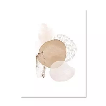 Абстрактная акварель, бежевый, розовое золото, постер в стиле бохо, печать на холсте, картина, геометрическая настенная художественная картина, интерьер гостиной, домашний декор, без рамки 21*30cm No Frame