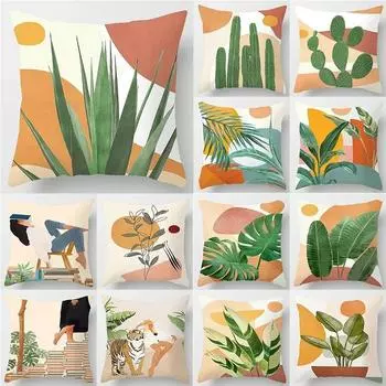 Абстрактная акварельная цветочная наволочка для украшения интерьера для офиса, гостиной, дома, наволочка 40x40cm