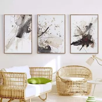 Абстрактная акварель всплеск А4 холст живопись художественная печать плакат картина украшение стены современное украшение дома фреска 21x30cm No Frame