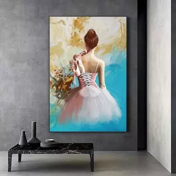 Абстрактная элегантная девушка балерины, постер, художественное изображение на холсте, украшение для гостиной 21cm30cm NoFrame