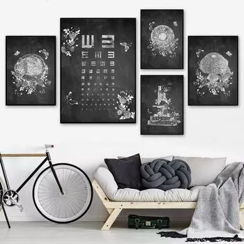 Абстрактная анатомия человеческого глаза, офтальмология, медицина, холст, постер, художественный принт, настенная живопись, картина для больницы, украшение для дома 21X30cm No Frame