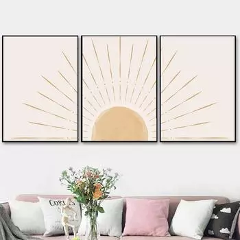 Абстрактная богемная сцена восходящего солнца для печати на холсте, эстамп, живопись 21cm30cm NoFrame