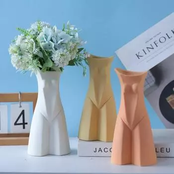 Абстрактная человеческая ваза, керамическая гидропонная ваза, цветочная композиция, домашний декор, настольный художественный орнамент, украшение сада No.1