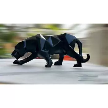Абстрактная черная пантера скульптура статуэтка ручной работы домашний декор стола геометрическая дикая природа леопард статуэтка ремесло керамика (Черная пантера)
