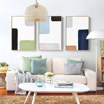 Абстрактная Цветная Блока Отель Клуб Магазин Висит Холст Картина Куадрос Декорасьон Салон Картина Маслом Стены Искусства Холст Париж 21*30cm
