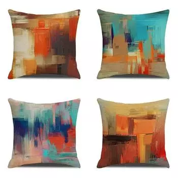 Абстрактная цветная наволочка 45x45 см, ретро-граффити, чехол для подушки, диван, стул, полиэстер, современное украшение для комнаты 45x45cm