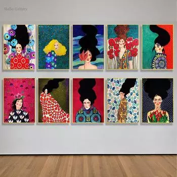 Абстрактная Цветочная Девушка Красочные Длинные Волосы Скандинавский Плакат Женский Настенный Художественный Холст Художник 21cm30cm NoFrame