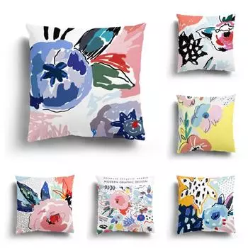 Абстрактная цветочная подушка для дивана, гостиной, домашнего декора, наволочка 40x40cm