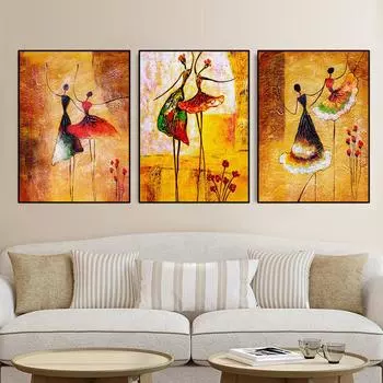 Абстрактная девушка танцует балет, картина маслом на холсте, красочные постеры и принты, настенные художественные фотографии, домашний декор для гостиной, без рамки 21cm30cm NoFrame