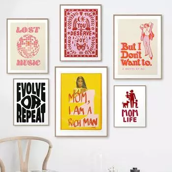 Абстрактная феминистская цветная буквенная художественная настенная постер с принтом, женская цитата, холст, семейная картина, феминизм, гостиная, домашний декор (с рамкой) 15*20cm(with frame)