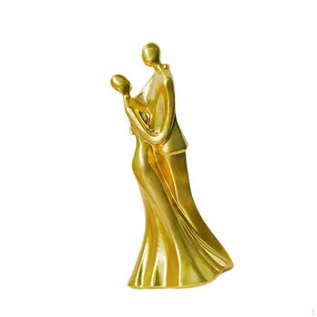 Абстрактная фигурка пары, танцующая статуэтка, креативный свадебный декор, подарки на годовщину для гостиной gold 8.5x6.7x18cm