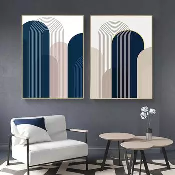 Абстрактная геометрическая картина, холст, картина, настенное искусство, минималистичный постер и принт для современного домашнего декора, дизайн гостиной 21cm30cm NoFrame