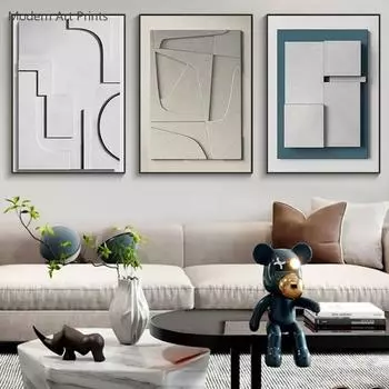Абстрактная геометрия, фактура, живопись на холсте, принты, современный минималистский настенный постер и скандинавские картины для декора гостиной 21x30cm No Framed