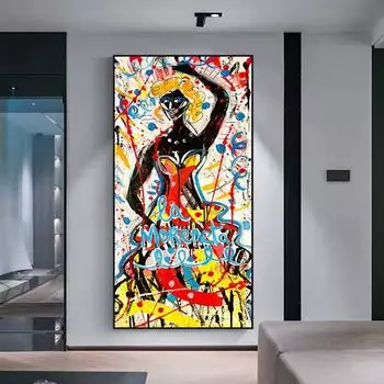 Абстрактная гравюра Семья Счастливая жизнь Плакат Картина маслом Красочная любовь Украшение дома 20cm40cm NoFrame