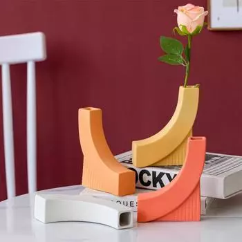 Абстрактная художественная ваза, настольные украшения, керамическая гидропонная ваза, цветочная композиция, домашний декор, украшение сада No.1