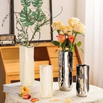 Абстрактная изогнутая ваза Керамика Северный Современный Креативный Гостиный Стол Сухоцвет Цветочная композиция Декоративные украшения
