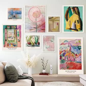 Абстрактная картина Анри Матисса Моне, максималистская настенная живопись на холсте, плакаты на скандинавскую тему и принты, настенные панно для декора гостиной A4 21X30cm No Framed