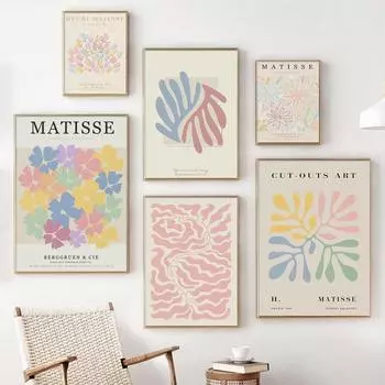 Абстрактная картина Анри Матисса на холсте, эстетические датские пастельные постеры и принты, современные настенные художественные картины для декора гостиной 21x30cm No Frame