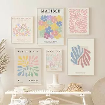 Абстрактная картина Анри Матисса на холсте, эстетические датские пастельные постеры и принты, современные настенные художественные картины для декора гостиной 21x30cm No Framed