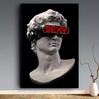 Абстрактная картина Дэвида Каванса, скульптура Дэвида с очками, плакат и принты, настенная художественная картина для гостиной, домашний декор Cuadro 21x30cm No Frame