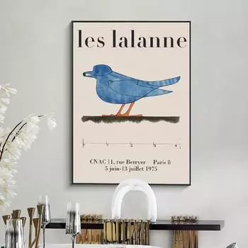 Абстрактная картина Les Lalanne Blue Bird, настенная живопись на холсте, постеры на скандинавскую тему и принты, галерейный декор, фотографии для гостиной 21cm30cm No Frame