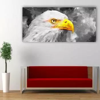 Абстрактная картина маслом на холсте с животными, орел, желтый рот, плакаты и принты, настенные панно для гостиной, домашний декор, без рамки, без рамки 20*40cm