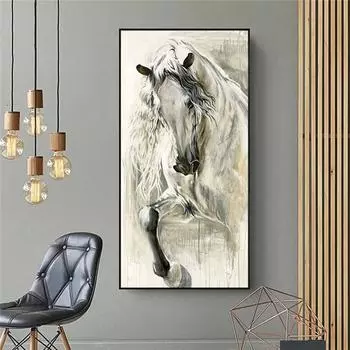 Абстрактная картина маслом, настенная живопись, бегущая лошадь, холст, постеры, настенные панно с животными для гостиной, крыльца, домашний декор, Cuadros 20cm40cm NoFrame