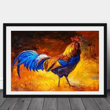 Абстрактная картина маслом петуха Colofrul на холсте, настенная картина, художественный постер с животными и принт, картины Куадрос для гостиной, без рамки 21*30cm