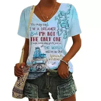 Абстрактная картина маслом с цветочным 3D принтом, летняя модная женская футболка с надписью, повседневные топы с короткими рукавами, футболка Harajuku, винтажная 5XL