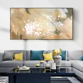 Абстрактная картина маслом в скандинавском стиле с видом на звездное небо, картина на холсте, настенная живопись для гостиной, бара и домашнего декора без рамки 20*40cm No Frame