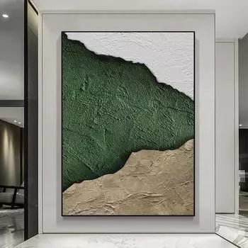 Абстрактная картина маслом «Зеленый лес», напечатанная на холсте, оранжевая текстура, постеры и принты для декора гостиной, Скандинавия, Cuadros 21x30cm No Framed