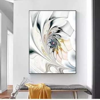 Абстрактная картина на холсте, белый витраж, холст, художественный принт, декор, настенная живопись, скандинавское украшение для гостиной 20x30cm