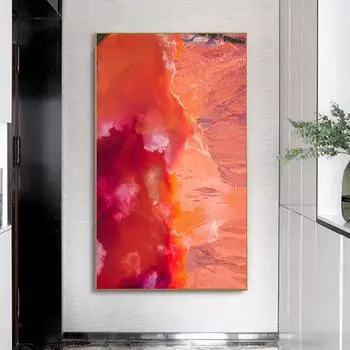 Абстрактная картина на холсте, красные волны, принты, постеры и принты, горная картина маслом для украшения дома, настенное искусство Куадрос 20cm40cm NoFrame