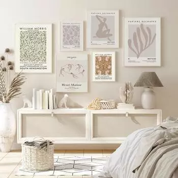 Абстрактная картина на холсте Матисса, музей Уильяма Морриса, настенное искусство, принт, ретро-постер, современная картина для гостиной, декоративная 21x30cm No Frame