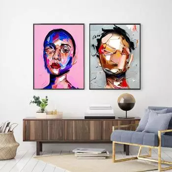 Абстрактная картина на холсте, настенная живопись, женские картины маслом, граффити, без лица, женские постеры и принты для декора гостиной, Cuadros 21x30cm No Framed