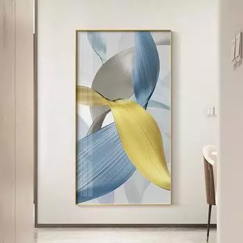 Абстрактная картина на холсте, роскошная переплетенная цветная лента, печать плакатов, настенные художественные картины для гостиной, спальни, современный домашний декор 20x30cm Unframed цитриновый